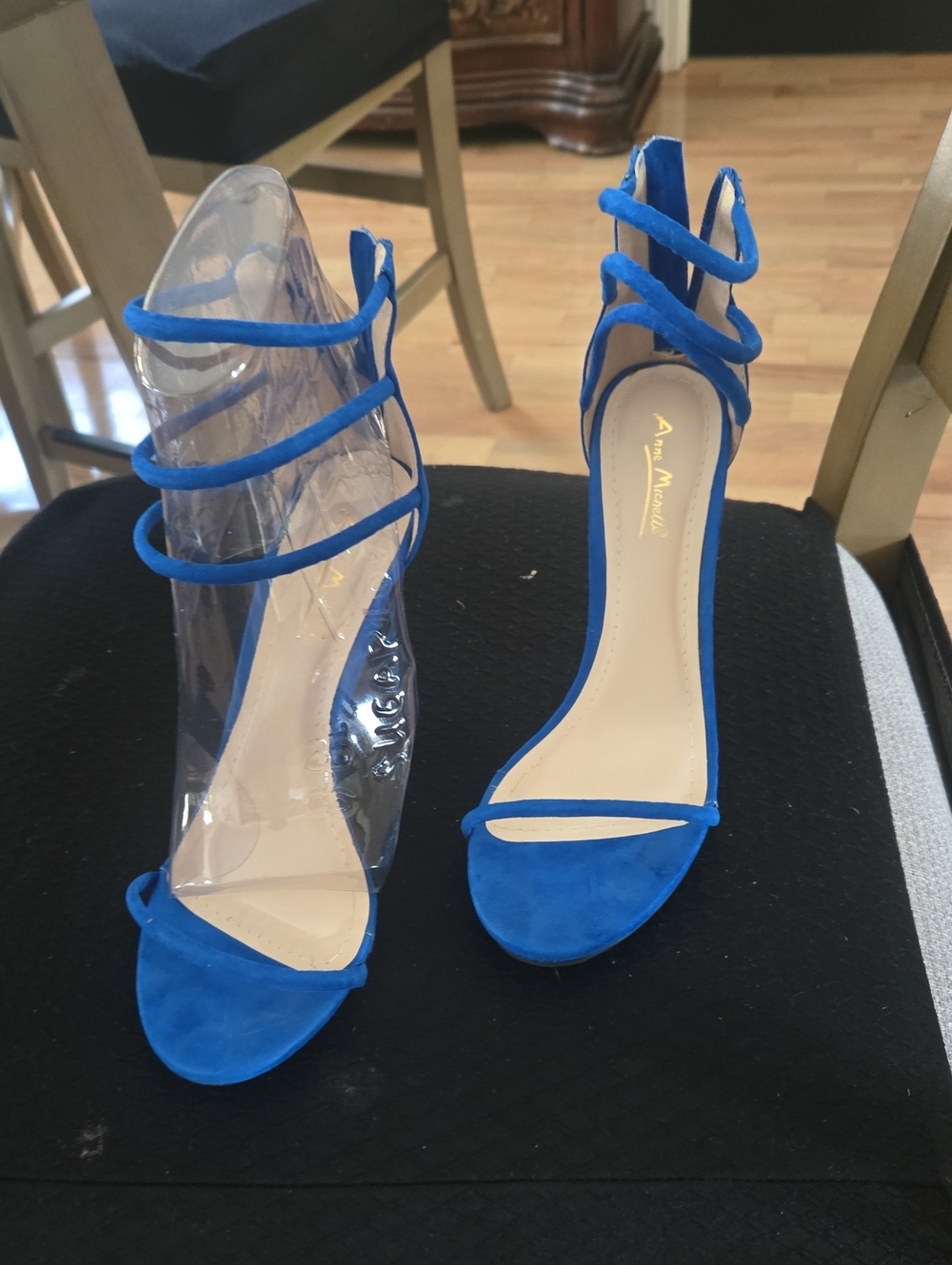 Anne Michelle Electric Blue Strappy Ankle Tie Heels